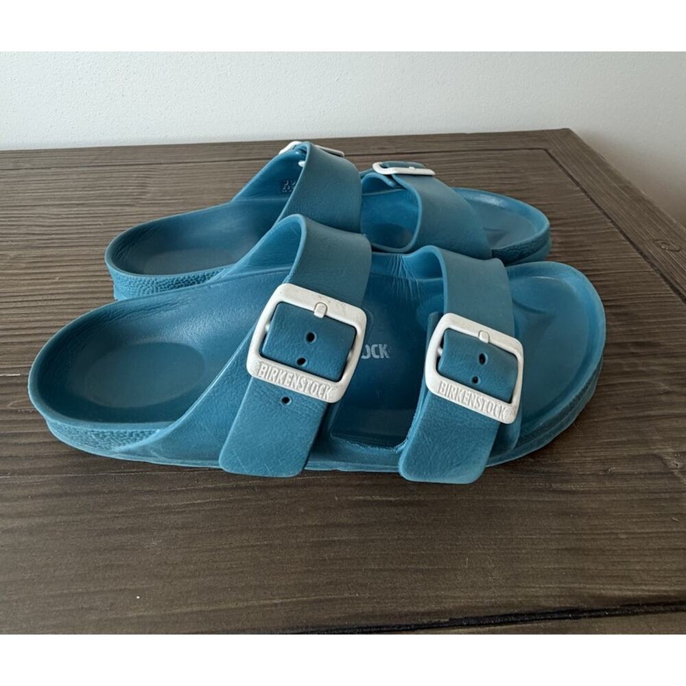 BIRKENSTOCK Arizona Essentials Sandal EVA Teal Turquoise White Strap EU 39 L8 M6